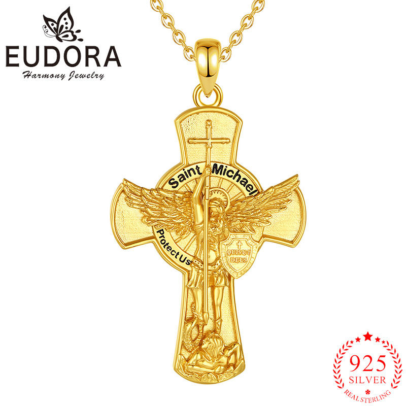 925 Sterling Silver Chain Necklace Men - 유도라 세인트 마이클 대천사 목걸이 925