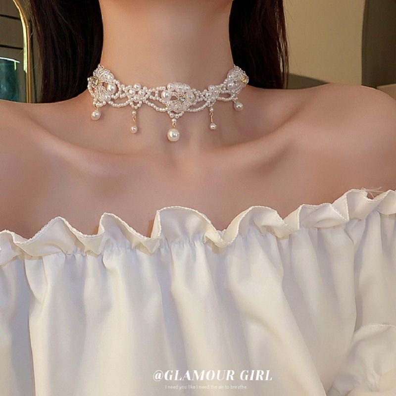 Pearl Choker Necklace Vintage - 여성을위한 럭셔리 빈티지 진주 초커 목걸이