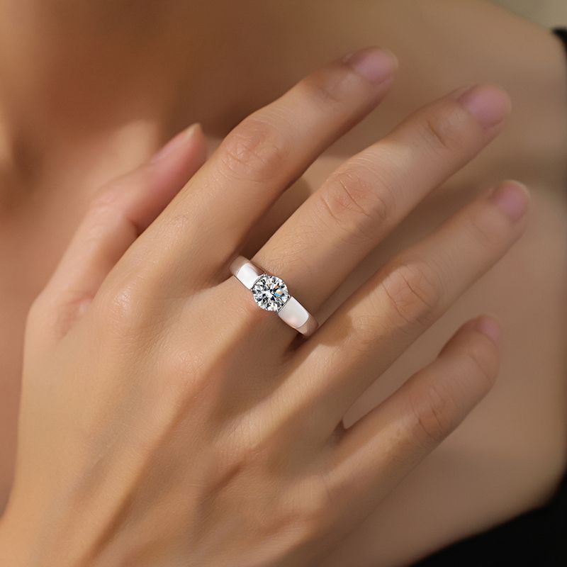 신랑 웨딩용 심플 4발사각 반지 (남성용) 1캐럿, 모 - Moissanite Engagement Ring 1 Carat 리뷰 및 가격