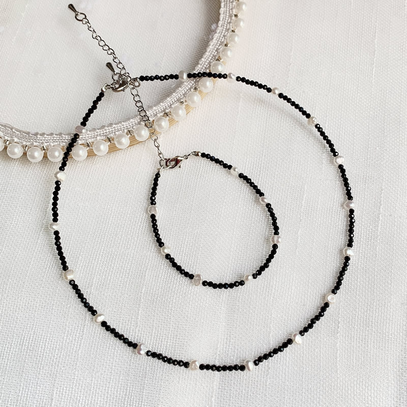 패션 치유 보석 2MM 작은 검은 흑요석 돌 크리스탈  - Pearl Choker Necklace Vintage 리뷰 및 가격