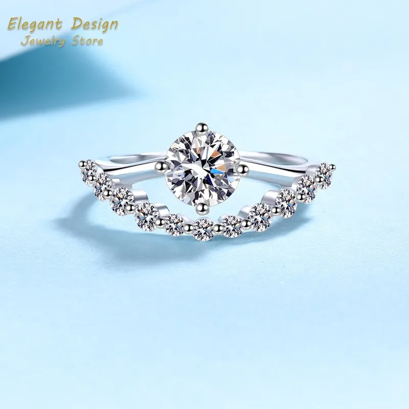 크라운 오브 러브 플래티넘 Pt950 웨딩 밴드, 1캐 - Moissanite Engagement Ring 1 Carat 리뷰 및 가격