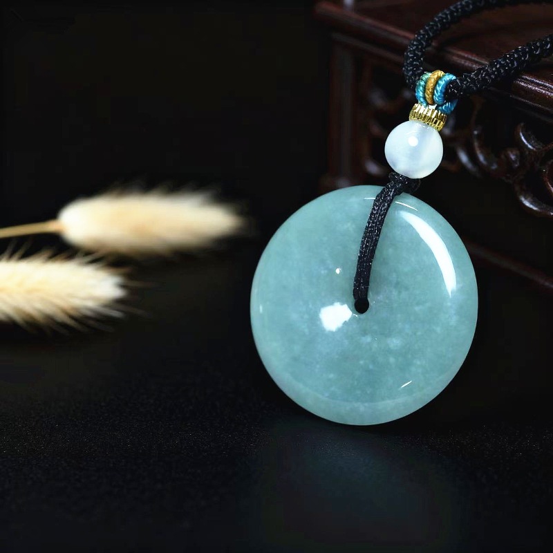 새로운 진짜 천연 옥 도넛 모양 폰 안 매듭 펜던트 목 - Necklaces 리뷰 및 가격