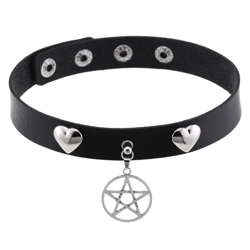 펑크 할로윈 Emo 코스프레 블랙 고스 초커 오각형 목 - Goth Punk Spike Choker 리뷰 및 가격