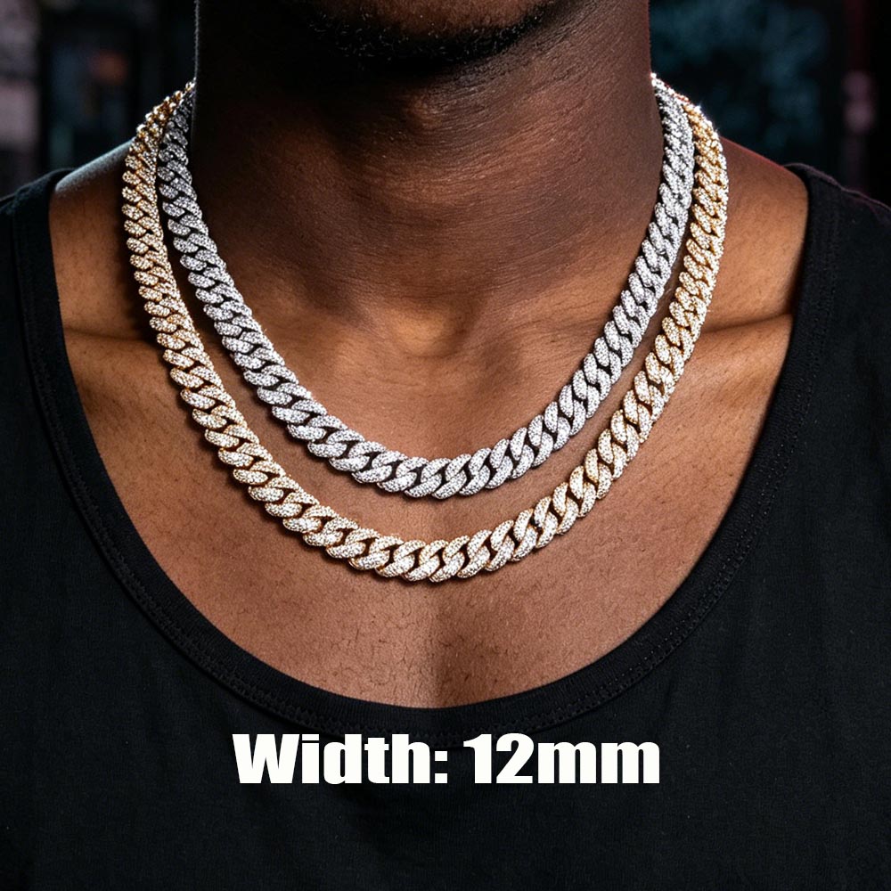 12mm 힙합 스타일의 다이아몬드 CZ 목걸이, 남성용 - Cuban Link Chain 12Mm 리뷰 및 가격
