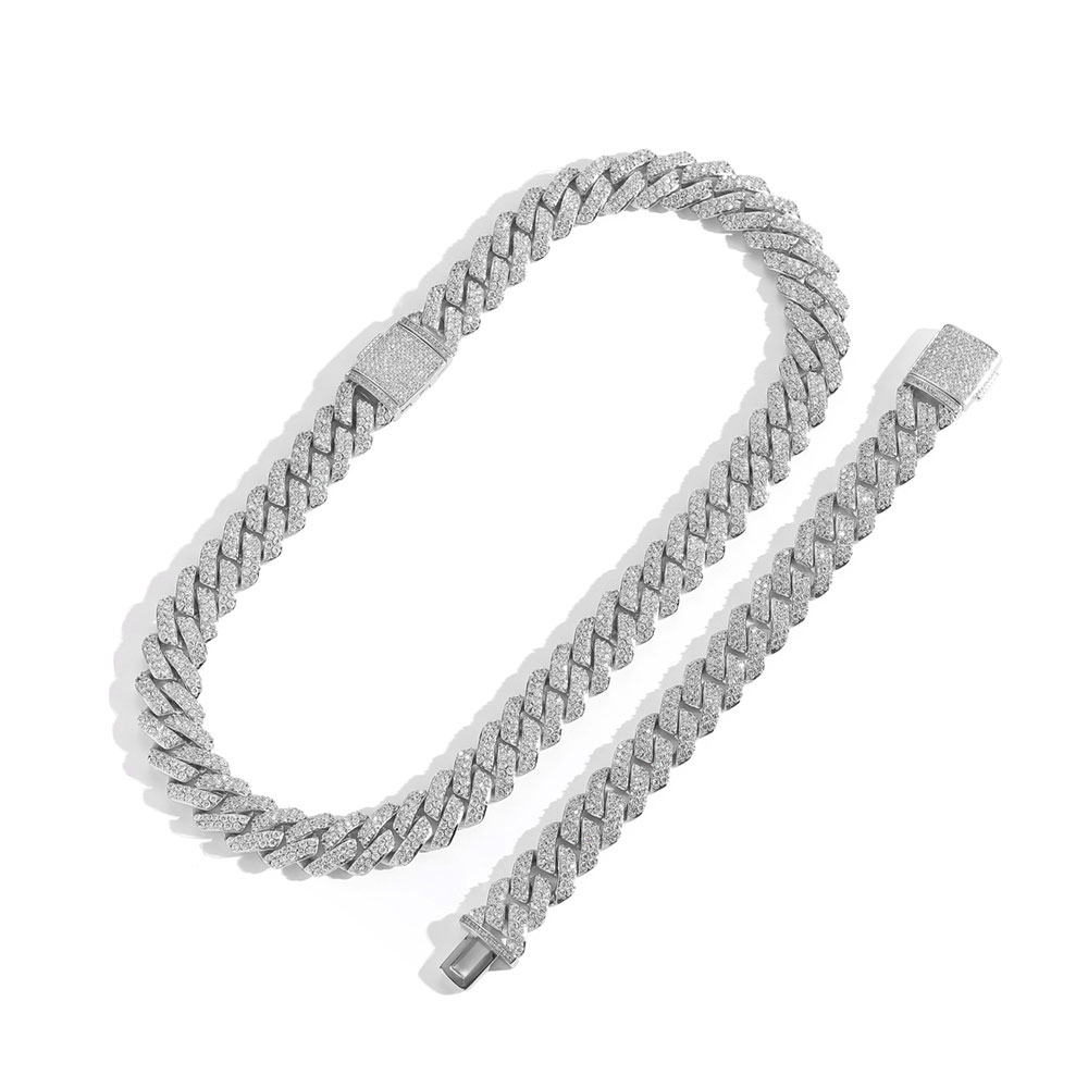 누오야 10/15MM 투 로우 VVS 모이사나이트 아이 - 925 Sterling Silver Chain Necklace Men 리뷰 및 가격